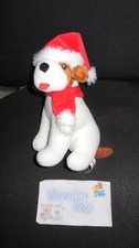 doudou peluche chien blanc