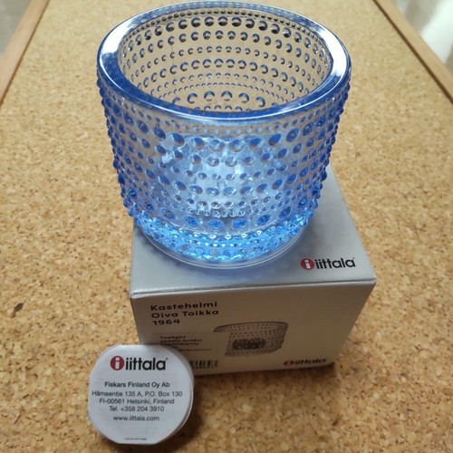 Bougeoir verre bleu iittala - en,