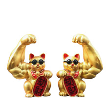 Cat lucky Maneki Neko Beckoning Feng Shui Money Good Fortune Powerful model 1Set