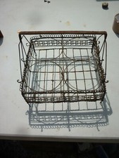 rare basket bottle holder glass holder 1900 wire folk art french 