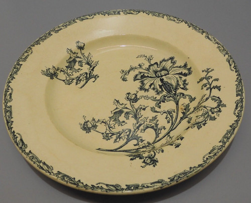 Ancien plat rond 2 creux - -ancien, 1/2