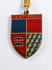 KEYCHAIN - CEAT POISSY - Electrical Cables - Vintage 1960s - Patent Metal -
