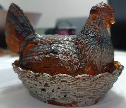 Bonbonnière poule opaline - poule, en