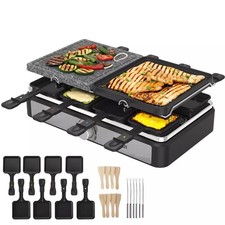 Raclette Grill 8 people Grill plate Party Grill Table Grill Electric Grill 1400