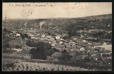 Old postcard Rive-de-Gier, general view of the city with industrial fireplaces and coll 