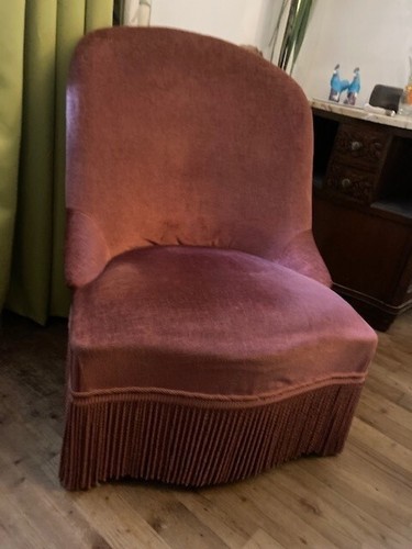 Fauteuil vintage crapaud - crapaud, rose