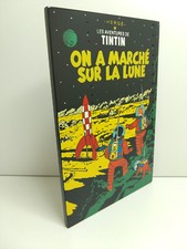 Tableau en bois laqué -  Tintin - On a Marché sur la Lune
