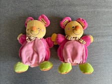 Lot De 2 Doudous/peluche souris boule rose MOTS D'ENFANTS