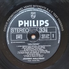 RARE Johnny HALLYDAY - Hollywood - Test Pressing