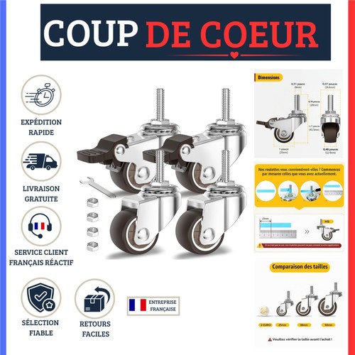 Roulettes meuble mm - 4, 25
