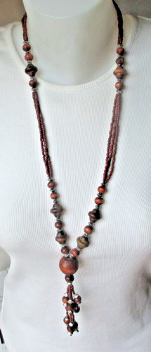 Grand collier sautoir - , ethnique