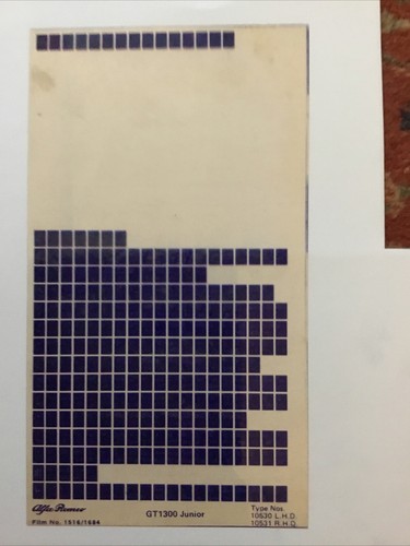 Microfiche alfa romeo gt1300 - romeo,