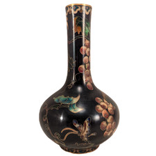 Robert Kuo China Cloison Vase Chinese Cloisonne Grapes Butterfly China​​