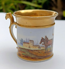 Tasse litron Empire porcelaine de Paris scène chevaux antique porcelain rare cup