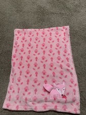 Le Bebe Favorite Pink Fox Baby Blanket Fleece Mushrooms 3D Tail Girl Lovey