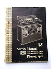 Rock Ola Model 453 454 Jukebox Service Manual Original 1974 Phonograph Music