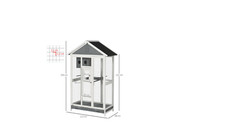 grande cage oiseaux double porte espace repas 2 perchoirs  grillage