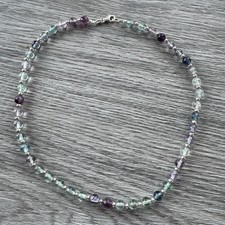 Stunning Solid Silver Necklace And Stone Beads