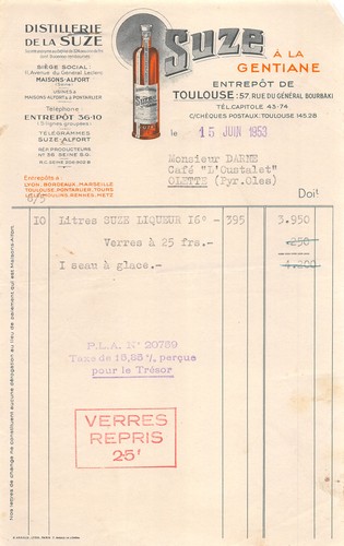 1953 distillerie suze a - 1953,