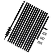 Bêche et Tarière Manuelle 150 mm avec Rallonge 13 m Acier Jardin Sol vidaXL