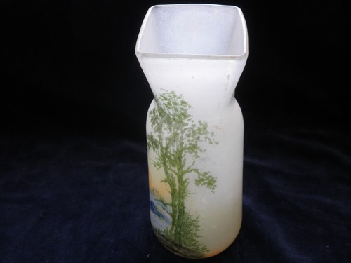 Vase ancien verre signé - vase,