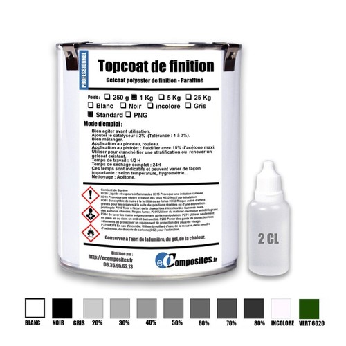 Topcoat gelcoat de - kg, topcoat/gelcoat