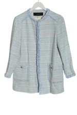 ZARA BASIC Manteau mi-saison Dames Manteau T EU 42 bleu-blanc cassé