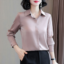 Femme Chemise Satin Faux