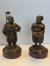 PAIRE DE SUJET ORIENTAL EN BRONZE 19EME PORTE ALLUMETTE ARTICULE PORTE ENCENS 