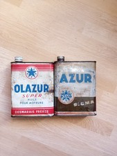 2 Anciens Bidons Huile OLAZUR SUPER Et AZUR SIGMA  