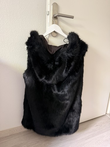 Guess black faux fur - black,