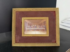 Grande plaque à l'émail sur porcelaine, enamel ,cadre doré, style Premier Empire