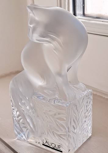 Lalique figurine chat en - chat,