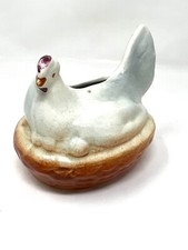 Castres porcelain painted chicken piggy bank circa 1900 Tarn