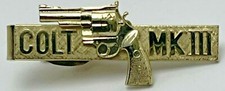 Vintage Colt Revolver MK III Tie Clip MKIII Goldtone Neck Tie Clasp
