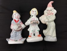 COLLECTOR - VINTAGE - 3 X PORCELAIN CLOWN FIGURE 
