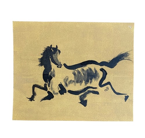 Chinese japanese horse ink - ink, oil