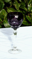 Verre de couleur en cristal doublé violet Haut. 20,8 cm