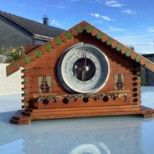 Chalet Baromètre En Bois Vintage 