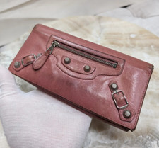 Vintage Pale Pink Balenciaga Tomette Leather Classic Money Continental Wallet