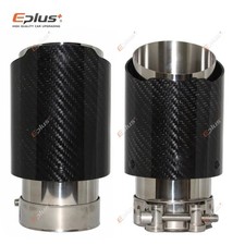 REMUS Car Gloss Carbon Fiber Muffler Tip Exhaust System Pipe Mufflers Nozzle Uni