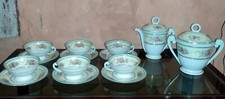 Limoges Charles Ahrenfeldt Porcelain 6 Cups Sugar Bowl Milk Pot Tea Set