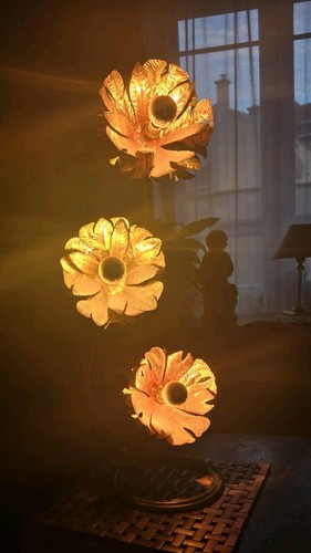 Lampe vintage fleurs - , cuivre