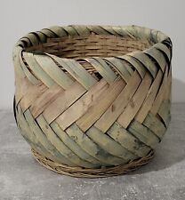 Large vintage bamboo rattan pot cover height 21cm inner diameter 22cm