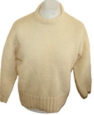 PULL PULL FEMME GROS TRICOT FAIT MAIN PLUTÔT T 44 LAINE 63 CM CRÈME