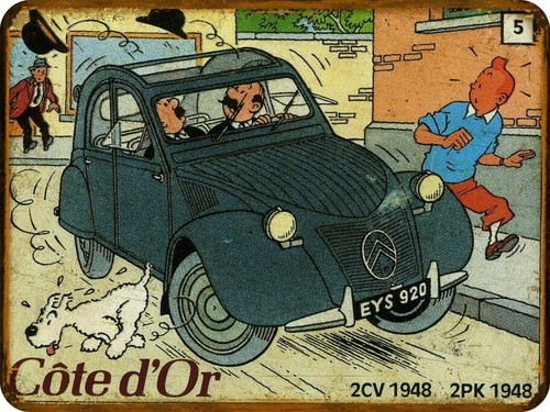 Plaque métal vintage - , tintin