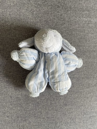 Doudou mouton blanc bleu rayé - bleu,