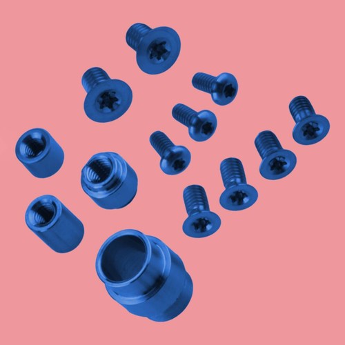 Blue titanium screw set pivot - blue,