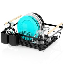 Égouttoir à Vaisselle Noir 45x33x18cm Séchoir Cuisine Égouttoir Plateau
