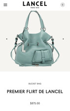 LANCEL Premiere Flirt Blue-Green Leather Bucket Shoulder Bag